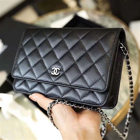 chanel wallet on chain black.